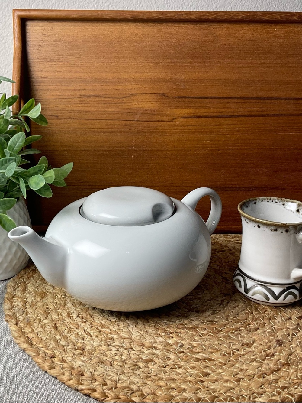 Jarlina Poland Teapot & Japan Stoneware Mug Curated Tea Set Ceramic Vintage